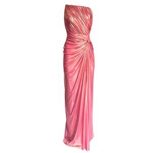 Pink Metallic Cocktail Prom Dress
